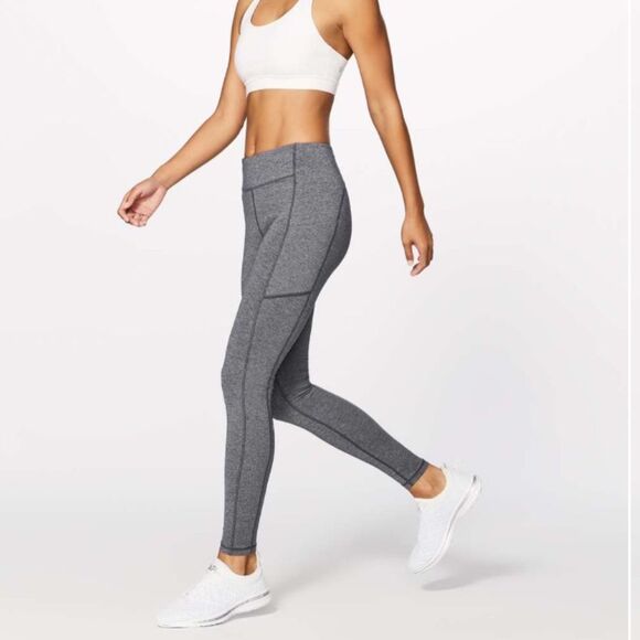 Lululemon Women's Heathered Grey Speed Up Tight *28" Leggings Sz 2 - Picture 1 of 11